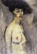 Amedeo Modigliani Nude with a Hat (recto) painting